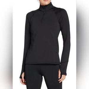 NEW DSG Women's M Black Run Grid 1/4 Zip Long Sleeve Pullover